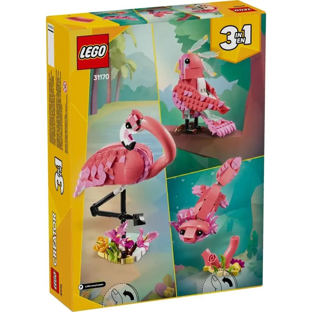 LEGO Creator #31170: 3 in 1 Animals Pink Flamingo Building Set (288 Pcs)